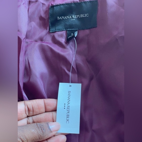 Banana Republic Outlet Plum Wine Waterfall Belted Trench Fall Coat, Size S NWT - Picture 9 of 13